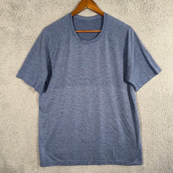 Lululemon Shirt XL Blue Metal Vent Tech Crew Neck Short Sleeve Men - Picture 1 of 8